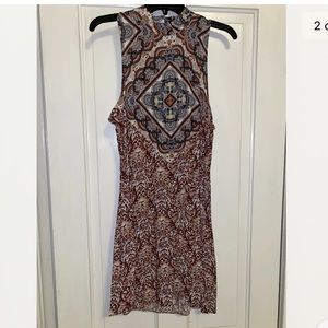American Eagle Paisley Sleeveless Open Back Dress